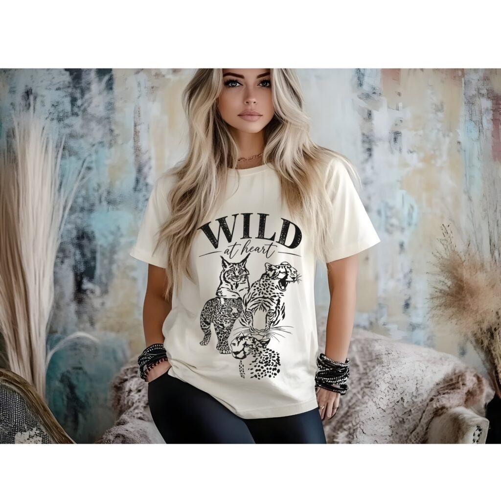 Wild at Heart Comfort Colors T-Shirt – Vintage Wild Cat Graphic Tee