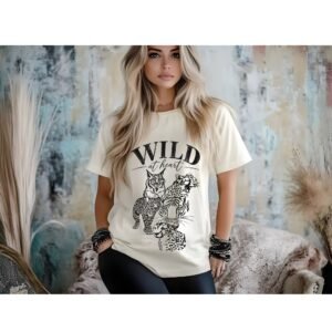 Wild at Heart Comfort Colors T-Shirt – Vintage Wild Cat Graphic Tee